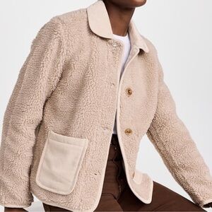 Alex Mill Beige cream fleece Sherpa barn Jacket